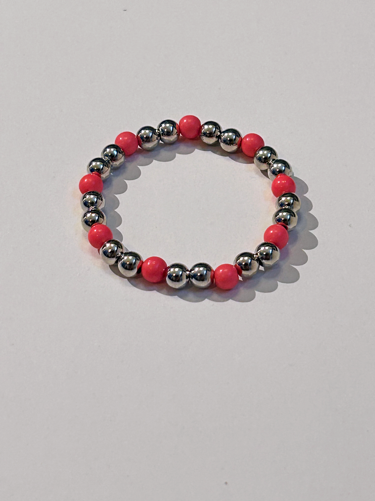 Armband zilver roze